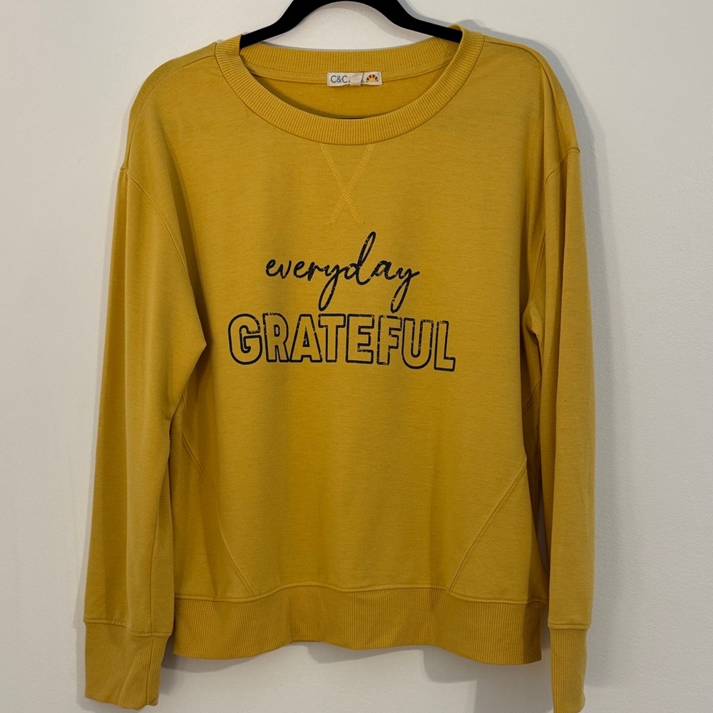 C&C California Mustard Yellow “Everyday Grateful” Women’s Sweatshirt